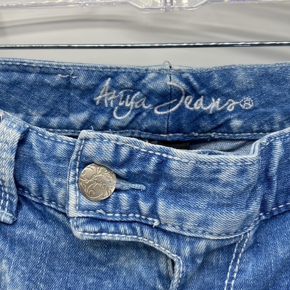 Ariya Vintage Y2K deconstructed Lowrise bleached flare jeans back to school - Picture 9 of 11